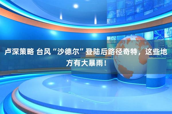 卢深策略 台风“沙德尔”登陆后路径奇特，这些地方有大暴雨！